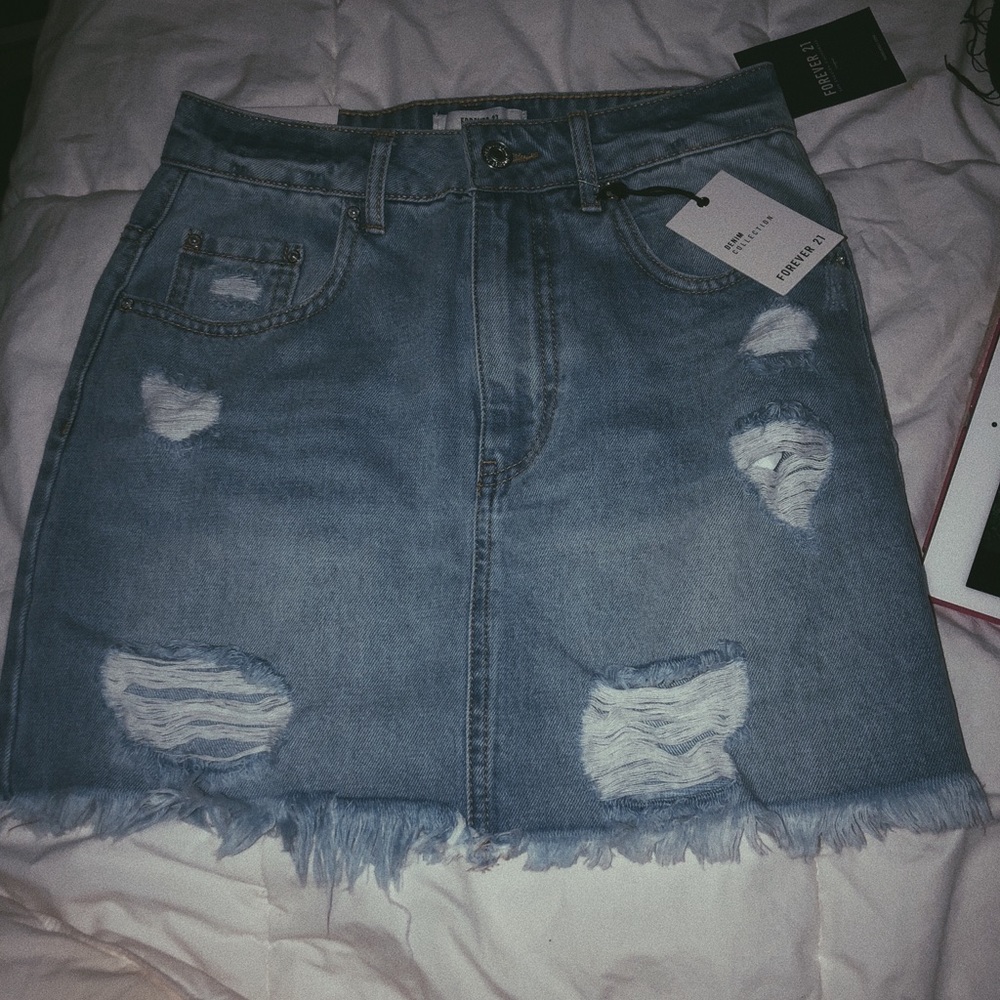 blue denim skirt